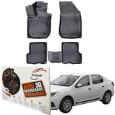 Trimak Autofußmatten kompatibel mit Renault Symbol 3.Gen 2013–2021 Auto Allwetter Gummimatten