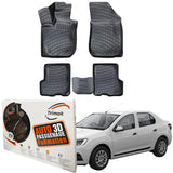Trimak Autofußmatten kompatibel mit Renault Symbol 3.Gen 2013–2021 Auto Allwetter Gummimatten