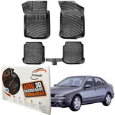 Trimak Autofußmatten kompatibel mit Seat Toledo II 1998–2004 Auto Allwetter Gummimatten