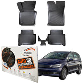 Trimak Autofußmatten kompatibel mit VW TOURAN 1.Gen 2003–2015 Auto Allwetter Gummimatten