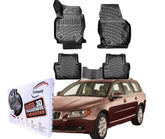 Trimak Autofußmatten kompatibel mit VOLVO V70 3.Gen Typ B 2007–2016 Auto Allwetter Gummimatten
