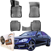 Trimak Autofußmatten kompatibel mit Mercedes S Klasse (W221) Lange Version 2006 - 2013 Auto Allwetter Gummimatten