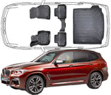 3D Fußmatten & Kofferraumwanne Auto Set Kompatibel mit BMW IX3 G08 Elektromotor 2018 - 2024