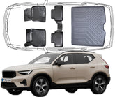 3D Fußmatten & Kofferraumwanne Auto Set Kompatibel mit Volvo XC40 2017 - 2024
