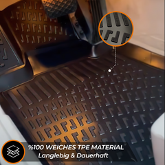 Trimak Autofußmatten kompatibel mit FIAT 500 L Auto Allwetter Gummimatten
