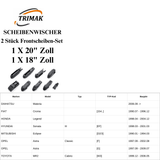 Trimak Flat Wiper Blade Scheibenwischer 2 Stück Frontscheiben-Set 20 " & 19 " zoll (50 cm & 48 cm)  Gelenklose Scheibenwischerblätter Perfekte Passform, geräuscharm
