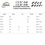 Trimak Flat Wiper Blade Scheibenwischer 2 Stück Frontscheiben-Set  21" &  16" zoll ( 50 cm & 40 cm)  Gelenklose Scheibenwischerblätter Perfekte Passform, geräuscharm