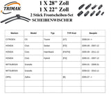 Trimak Flat Wiper Blade Scheibenwischer 2 Stück Frontscheiben-Set 28" & 22" zoll ( 70 cm & 55 cm ) Gelenklose Scheibenwischerblätter
