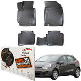 Trimak Autofußmatten kompatibel mit KIA Rio 3.Gen 2011-2017 Auto Allwetter Gummimatten