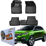 Trimak Autofußmatten kompatibel mit PEUGEOT 3008 2.Gen 2016 - 2023 Auto Allwetter Gummimatten