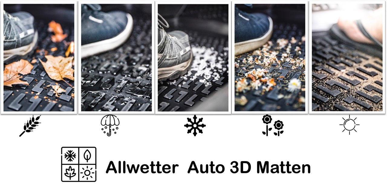 Rizline Gummimatten kompatibel mit Opel Astra G&H 1998 - 2009 Autofußmatten Allwetter