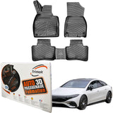 Trimak Autofußmatten kompatibel mit Mercedes-Benz EQS Sedan (V 297) Auto Allwetter Gummimatten