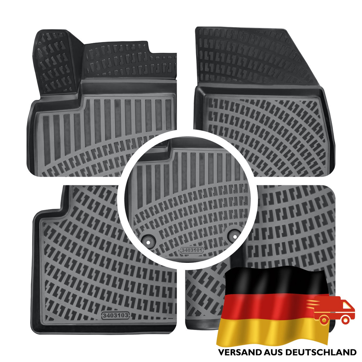 VW e-Golf 7 (2014-2020) Autofußmatten  Gummimatten