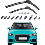 Trimak Flat Wiper Blade Scheibenwischer-Set AUDI A3 2013-2020 8V 26 & 18 zoll  (65 & 45 cm)