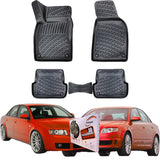 Trimak Autofußmatten kompatibel mit Audi A4 B6&B7 (2001-2008)  Auto Allwetter Gummimatten
