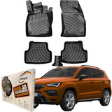 Trimak Autofußmatten kompatibel mit CUPRA Ateca 2018 - 2024 Auto Allwetter Gummimatten