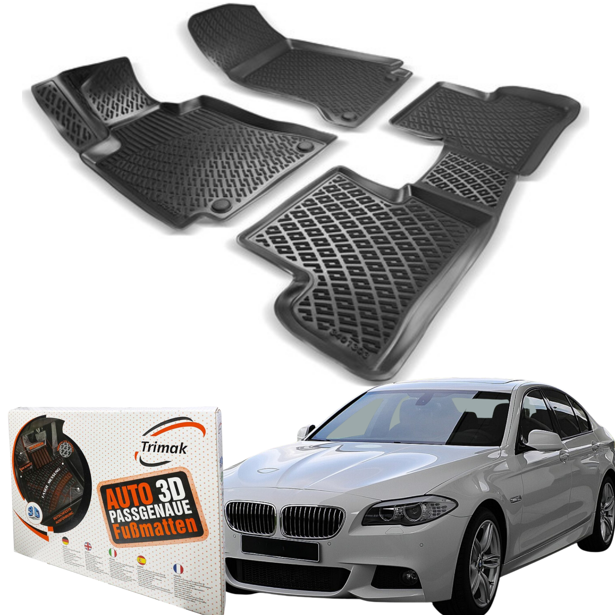 Passend für: BMW 5er F10 & F11 (2013-201 - Hochwertige Automatten mit Rundumschutz