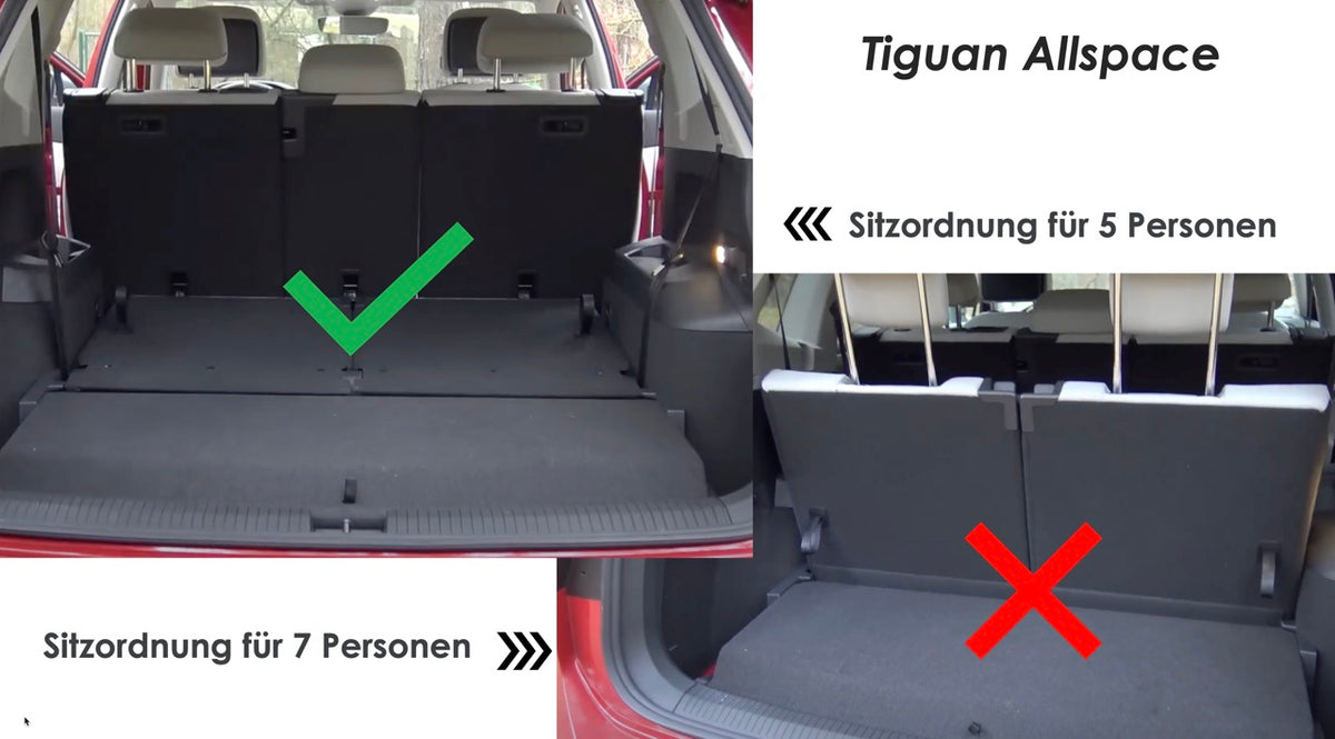 Trimak Kofferraumwanne kompatibel mit VW Tiguan 2.Gen Allspace ** Sitzordnung für 5 Personen **