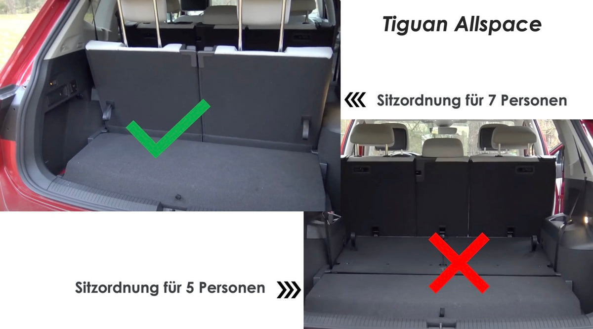 Trimak Kofferraumwanne kompatibel mit Seat Tarraco ** Sitzordnung für 7 Personen ** Kofferraummatte