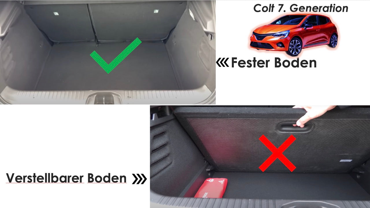 3D Fußmatten & fester Kofferraumboden Kofferraumwanne Auto Set Kompatibel mit Mitsubishi Colt 7.Gen ab 2023