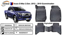 Trimak Autofußmatten kompatibel mit Isuzu D-Max 2.Gen 2012 - 2019 Auto Allwetter Gummimatten