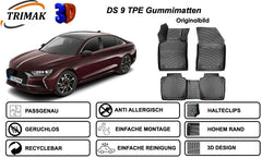 Trimak Autofußmatten kompatibel mit DS 9 2020 - 2026 Auto Allwetter Gummimatten