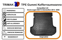 Trimak Kofferraumwanne kompatibel mit Dacia Logan MCV 2.Gen 2013–2020 Kofferraummatte