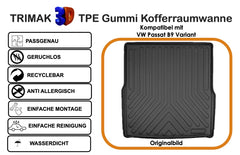 Trimak Kofferraumwanne kompatibel mit VW Passat B9 Variant ab 2024 Kofferraummatten