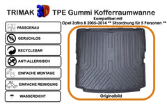 Trimak Kofferraumwanne kompatibel mit Opel Zafira B 2005–2014 ** Sitzordnung für 5 Personen **