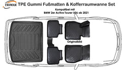 3D Fußmatten & Kofferraumwanne Auto Set Kompatibel mit BMW 2er Active Tourer U06 ab 2021