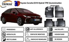 Trimak Autofußmatten kompatibel mit Toyota Corolla E210 Hybrid  2019-2025 Auto Allwetter Gummimatten