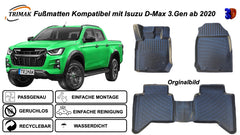 Trimak Autofußmatten kompatibel mit Isuzu D-Max 3.Gen ab 2020 Auto Allwetter Gummimatten