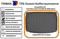 Trimak Obere Kofferraumwanne kompatibel mit Seat Ibiza V Facelift ab 2022 Obere Kofferraumboden