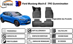 Trimak Autofußmatten kompatibel mit Ford Mustang Mach-E 2020 - 2026 Auto Allwetter Gummimatten