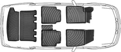 3D Fußmatten & Untere Kofferraumwanne Auto Set Kompatibel mit DACIA Jogger 5 und 7 Sitzer