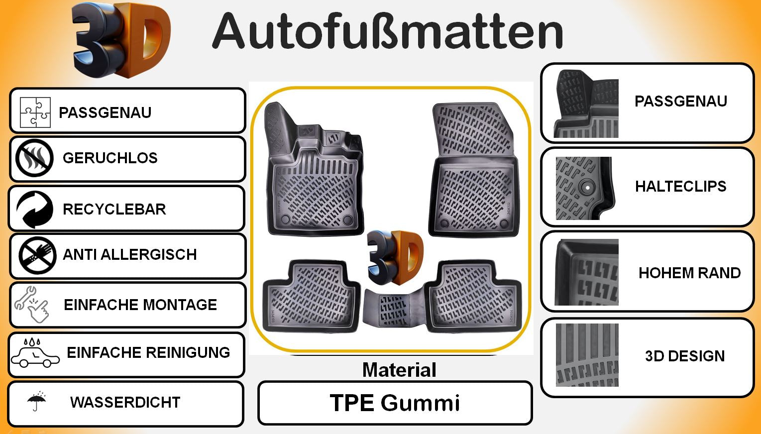 Trimak CAPTUR 2.Gen ab 2020 Autofußmatten Gummimatten