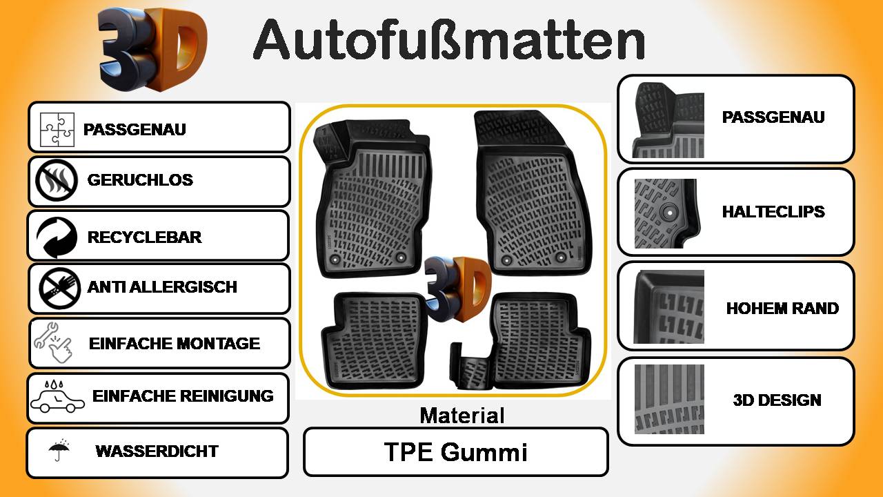 Trimak OPEL Corsa -C- ( B.j 2000 - 2006)  Autofußmatten Gummimatten