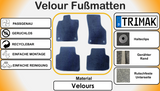 Velours Fußmatten passend für Golf 8 ab 2020 , Textil Fußmatten, Velours Autoteppich