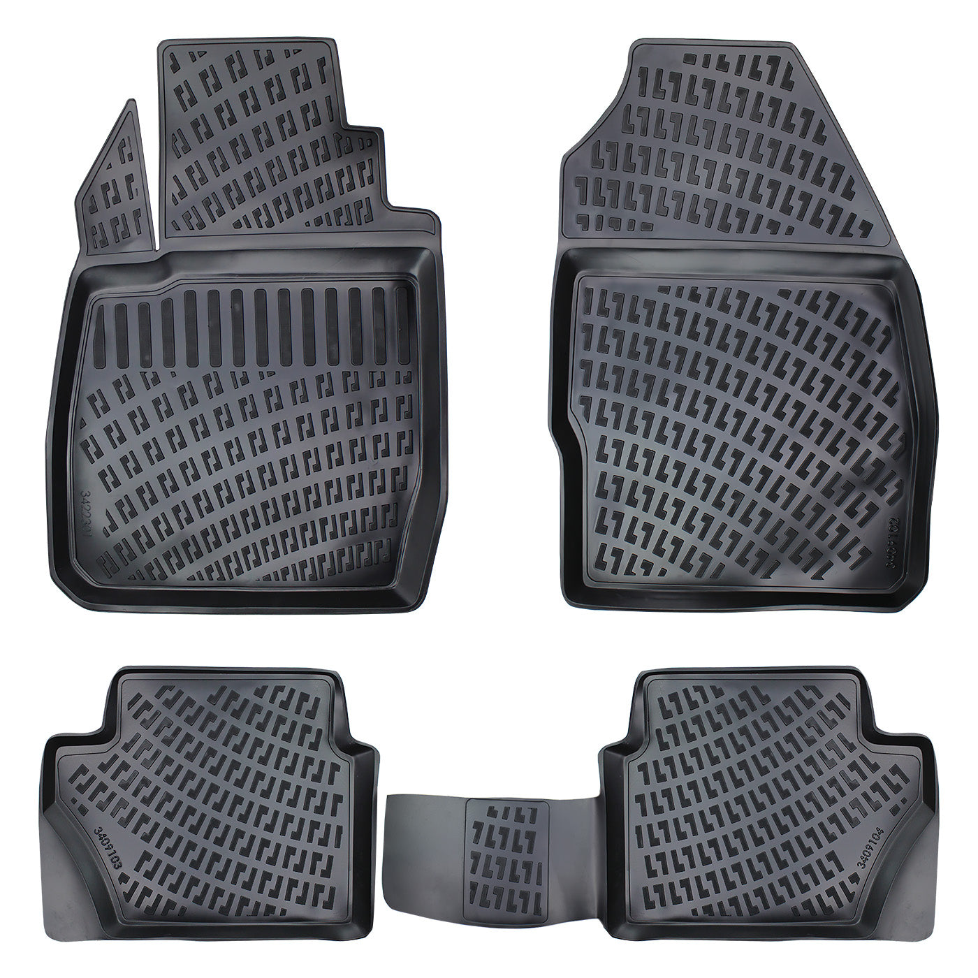 3D Fußmatten & Kofferraumwanne Auto Set Kompatibel mit Ford Fusion 2002 - 2012