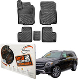 Trimak Autofußmatten kompatibel mit Mercedes GLS X166 (2012-2019) Auto Allwetter Gummimatten