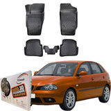 Trimak Autofußmatten kompatibel mit Seat Ibiza III Typ 6L 2002-2008 Auto Allwetter Gummimatten