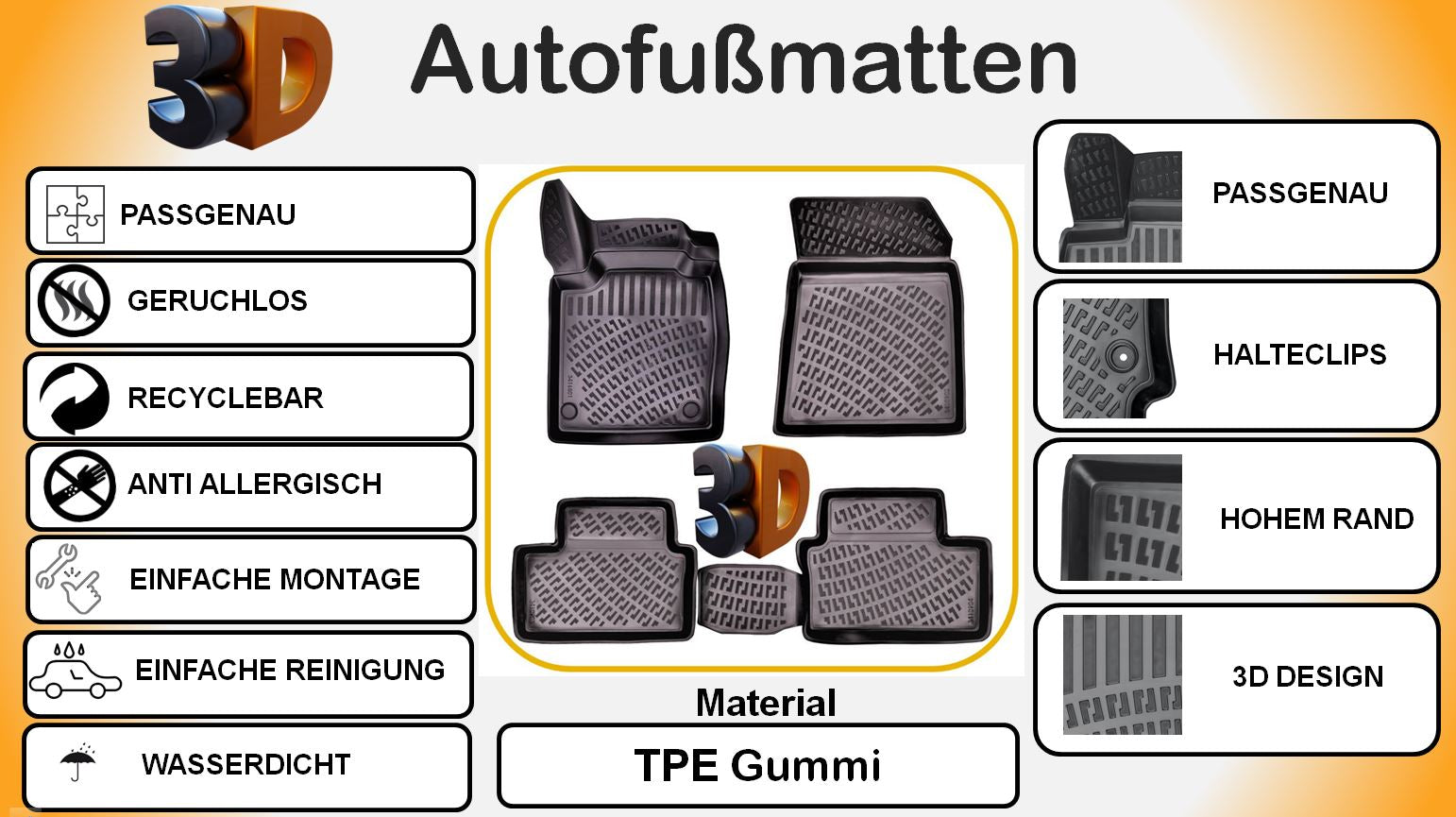 TRIMAK Nissan Juke 2.Gen ab 2019 Autofußmatten Gummimatten
