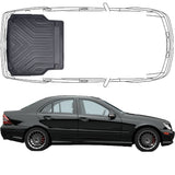 Trimak Kofferraumwanne kompatibel mit Mercedes W203 Sedan Limousine 2000 - 2007 Kofferraummatte