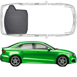 Trimak Kofferraumwanne kompatibel mit  Audi A3 8V Sedan Limousine 2013 - 2020 Kofferraumwanne