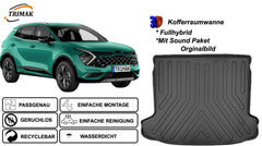 Trimak Kofferraumwanne kompatibel mit Kia Sportage 5. Gen (NQ5) Fullhybrid mit Sound Paket ab 2022