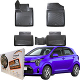 Trimak Autofußmatten kompatibel mit KIA Picanto 3.Gen ab 2018 Auto Allwetter Gummimatten