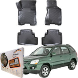 Trimak Autofußmatten kompatibel mit KIA SPORTAGE 2.Gen. (2004 - 2010) Auto Allwetter Gummimatten