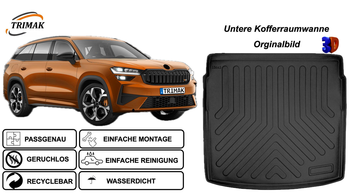 Trimak Untere Kofferraumwanne kompatibel mit Skoda Kodiaq 2 ab 2024