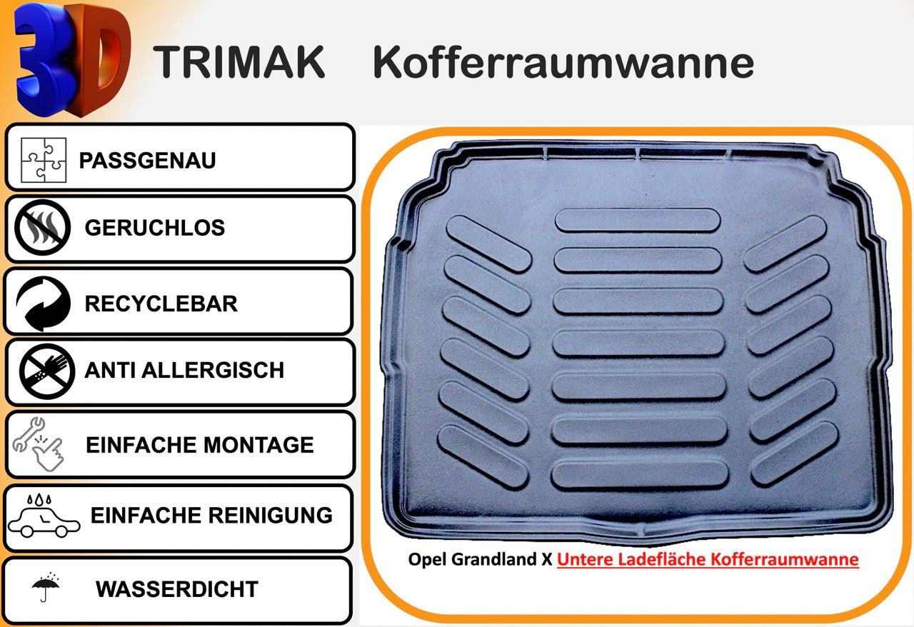 Trimak Opel Grandland X Obere Kofferraummatte Kofferraumwanne