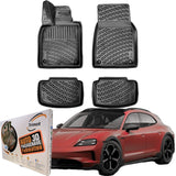 Kompatibel mit PORSCHE TAYCAN (e-Autos) Autofußmatten  Auto Gummimatten Automatten